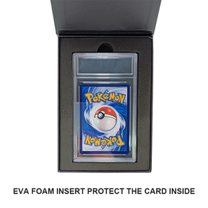 Custom Logo Recyclable Rigid Cardboard Black Magnetic <strong>Box</strong> Packaging For Pokem0n Trading Cards With Foam Insert - Product Image 4