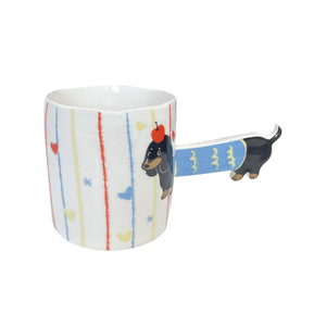 Taza <span class=keywords><strong>de</strong></span> café y leche <span class=keywords><strong>de</strong></span> cerámica <span class=keywords><strong>de</strong></span> 320 ml con diseño japonés resistente a altas temperaturas, con asa, para el hogar, con diseño <span class=keywords><strong>de</strong></span> perro Dachshund. - Product Image 5