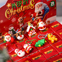 24PCs Christmas Blind Box Llavero Set - Cute Mini Elk & Santa Claus Colgantes, Misteriosa Sorpresa Regalo de Año Nuevo para Niños