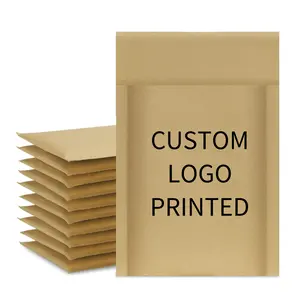 Eco-Friendly Paper Mailers Custom Print Logo Padded Envelope Postal Packages Shipping Kraft Envelope With Bubble Film