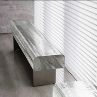 JYG Banc de table à manger en verre cristal massif, design moderne et minimaliste, avec design mural rideau, pour Chambre, Hôtel, Hall, Salon