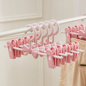 Childrens Non Slip Clothes Hanger Pink Adjustable Trouser <b>Clip</b> For Baby Toddler Clothing Organizer <b>Hook</b> Type - Product Image 1