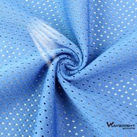 Tissu en maille respirante polyester/maillot de basket pour filles, maille à œil d'oiseau, 180 g/m², 11*1
