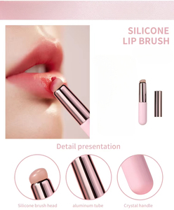 Private Label Silicone Lip Brush with Cap <b>Clear</b> Handle for Lip <b>Gloss</b> Makeup - Product Image 5
