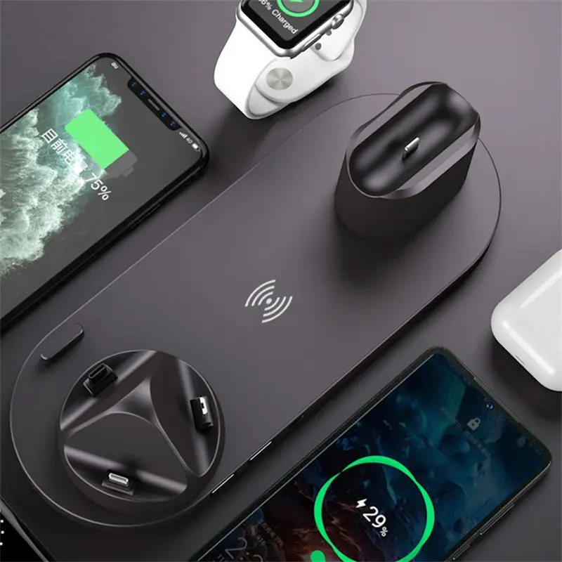 15W dock universal 3 Qi Charge 4 6 in 1 Fast Charger stand Charging Wireless Charger Station for iPhone AirPods IWatch Phone