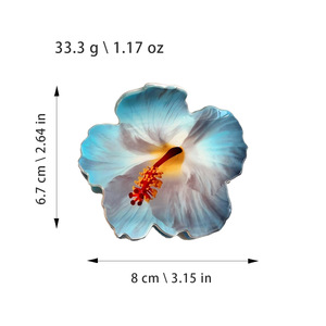 BELLE WORLD Pince à cheveux haut de gamme personnalisable <span class=keywords><strong>en</strong></span> PVC, <span class=keywords><strong>style</strong></span> nouveau, avec fleur artificielle faite à la main, pour chignons féminins - Product Image 4