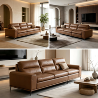 Luxus-Couch Wohnzimmer-Sofa Luxus-Ledersofa-Set Italienisches Ledersofa-Set Modulares Ecksofa Modernes Ecksofa-Set