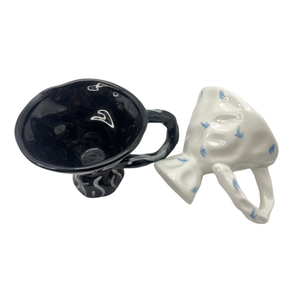 High Foot Vintage Hand Painted 6 oz Breakfast Cup Milk Coffee Tea Water Cup Dessert Cup Handmade <b>Ceramic</b> <b>Mugs</b> - Product Image 5