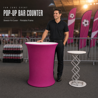 Comptoir portable pas cher pour les événements, station de vente pop-up pour la zone des supporters de football, facile à assembler, comptoir pop-up durable