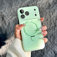 JOYPORODO S106 Coque de téléphone en silicone avec support magnétique pour iPhone 15 16 17 18 Pro Max