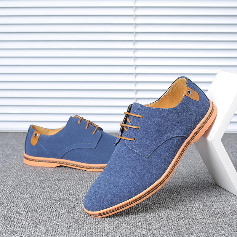 Spring Summer Suede Leather Men Shoes Oxford Casual Shoes Classic Sneakers  Comfortable Footwear Dress New Style Shoes