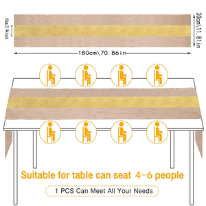 Camino de Mesa Navideño de Yute con Lentejuelas, Estilo Rústico Vintage, 11.8 Pulgadas, Mantel de Yute para Decoración del Hogar, Venta al por Mayor de Fábrica - Product Image 3