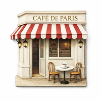 Aimant de réfrigérateur romantique WeiVista, café parisien, en résine, souvenir, aimant décoratif, cadeau personnalisé, boutique d'usine