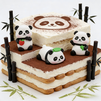 Adornos Comestibles para Pasteles con Forma de Panda, con Envase Individual, Vida Útil de 24 Meses, para Decoración de Pasteles de Cumpleaños y Uso en Panadería