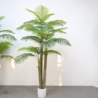 Künstliche Mehrstamm-Kokospalme für Innen- und Außendekoration, Tropischer Kunstbaum, Bonsai-Ornament, Großformatige Simulierte Grüne PE-Pflanze