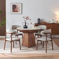 Table à manger multifonctionnelle extensible pour appartement, structure en bois massif, ovale, ensemble de meubles de salle à manger rétractables pour dîner en famille