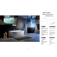 Baignoire Spa Moderne en Acrylique, Design Écologique, Système de Température Constante, Massage par Bulles d'Air et Cascade, Idéale pour Hôtels et Villas