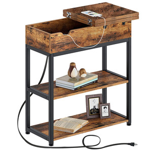 Table basse en bois massif, meuble de maison, avec Station de recharge et Ports USB et sorties électriques pour petit espace - Product Image 1
