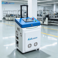 Nouvelle machine de nettoyage laser à fibre pulsée portable HJZ LASER 100W 200W 300W en valise, refroidissement par eau/air, garantie, pour la rouille et la peinture