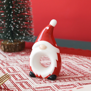 Anneau de serviette en céramique de qualité alimentaire, Père Noël, pour hôtel, restaurant, décoration de table de Noël, logo personnalisé, cadeau de Noël créatif, vente en gros - Product Image 6