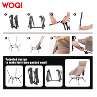 Chaise pliante de camping portable WOQI avec appui-tête - Mobilier d'extérieur pour la randonnée, la pêche et le camping