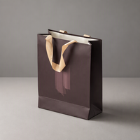 Sac de shopping en papier d'art imprimé avec logo personnalisé, emballage cadeau de luxe avec poignée en ruban doux
