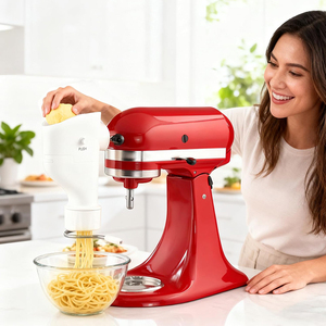 Accessoires pour batteur sur socle : Presse-pâtes de qualité alimentaire avec 7 plaques à pâtes interchangeables pour <span class=keywords><strong>KitchenAid</strong></span> - Product Image 6