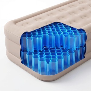 Lit d'air gonflable portable et pliable de 40 cm de hauteur avec pompe intégrée pour intérieur et extérieur, idéal pour le camping - Product Image 2