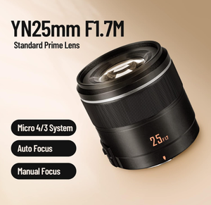 Objectif <span class=keywords><strong>Yongnuo</strong></span> YN25mm F1.7 Prime AF pour appareils photo Olympus et Panasonic Lumix |   Objectif autofocus 25 mm F1.7M pour monture M43 - Product Image 1