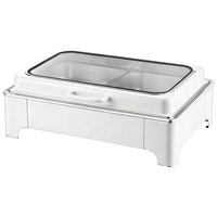 Réchaud électrique carré de luxe en acier inoxydable 9L blanc, ensemble de buffet pour restaurant et traiteur