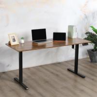 Escritorio de Oficina Neumático de Una Sola Columna, Ajustable en Altura, Móvil, para Trabajar de Pie o Sentado, con Ruedas y Bandeja para Teclado
