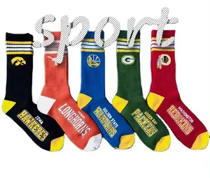 Calcetines deportivos de tubo de diseñador Calcetines de fútbol con logotipo de compresión de talla grande para calcetines de garantía comercial informales con estampado personalizado