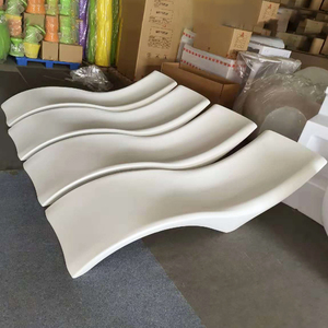 Chaise longue en plastique renforcé <span class=keywords><strong>de</strong></span> verre, <span class=keywords><strong>design</strong></span> <span class=keywords><strong>italien</strong></span>, pour piscine, blanche - Product Image 2