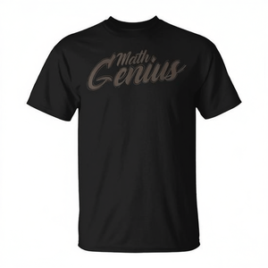 Camiseta Math Genius negra unisex para adultos, cuello redondo, manga corta, regreso a la escuela, graduación, estampado en serigrafía - Product Image 2