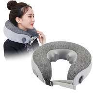 Masseur de cou gonflable portable, oreiller de massage à compression d'air, massage shiatsu électrique sans fil avec chaleur
