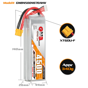 Batterie LiPo authentique GNB 2S 3S 4S 5S 6S HV 4500mAh 70C pour avion RC à aile fixe FPV - Product Image 5