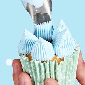 Factory direct sales: Extra <b>large</b> 304 stainless steel <b>square</b> and round cream nozzles, 4-piece <b>set</b> (18 teeth, 24 teeth), baking - Product Image 2