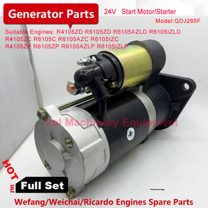 Qdj265f khởi động máy phát điện động cơ phụ tùng weichai 6110 & weifang 4105/4108 động cơ diesel giảm Starter 6105 phụ kiện - Product Image 6