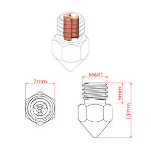 Boquilla MK8 CHT de 0.4mm con Tres Orificios de Alto Flujo, Accesorio para Impresora 3D - Product Image 2