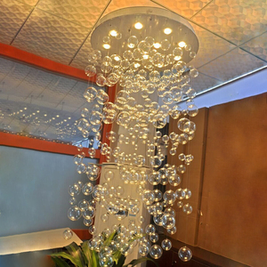 Lampe suspendue LED moderne transparente, lustre à bulles pour villa, loft, escalier, verre soufflé <span class=keywords><strong>turquoise</strong></span>, design contemporain, éclairage - Product Image 2