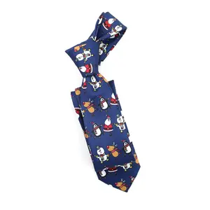 Festival Xmas Happy Holiday Custom Necktie Snowman Santa Claus Deer Polyester Printed Party Funny Novelty Mens Christmas Tie