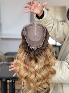 Mini peluca tímida, venta al por mayor, adornos de cabello humano europeo, nudos individuales, nudos de lejía Natural, encaje transparente duradero - Product Image 6