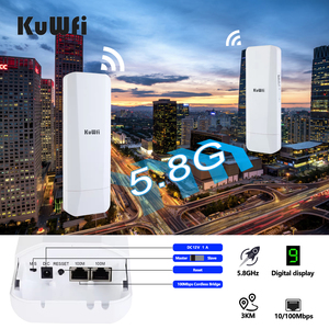 KuWFi Outdoor Cpe 3km 5.8ghz Pont Wifi longue portée <span class=keywords><strong>Point</strong></span> d'accès <span class=keywords><strong>450mbps</strong></span> <span class=keywords><strong>Point</strong></span> à <span class=keywords><strong>Point</strong></span> Pont sans fil pour caméra Ip - Product Image 3