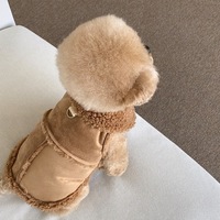 Veste rose très vendue en gros, vêtements d'hiver, manteau chaud pour chien avec col en fourrure