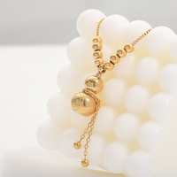 Collier tendance 2024 en acier inoxydable plaqué or 18 carats, chaîne croisée, résistant à l'eau, avec pendentif gourde porte-bonheur chinois