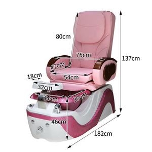 Silla de Pedicura con Bomba de Drenaje Eléctrica y Masaje, Estilo Europeo, Color Rosa, Personalizable, con Bañera de FRP con Calefacción para Salón de Uñas - Product Image 6