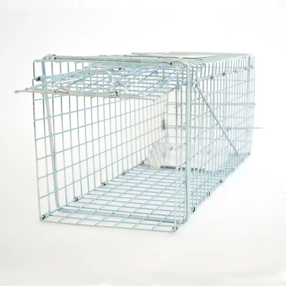 Große Tier Falle Cage 61x18x21 cm Draht Stahl Verzinkt Klappbaren Käfig