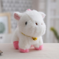 Porte-clés lumineux en peluche lapin kawaii, mignon, doux, avec longues oreilles, en forme de lapin moelleux, écologique, breloque de sac, vente en gros