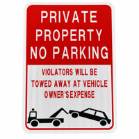 Panneau de signalisation routière réfléchissant en aluminium imprimé UV, panneau de sécurité routière, propriété privée, interdiction de stationnement, logo personnalisé, taille 12x18 pouces, vert rouge