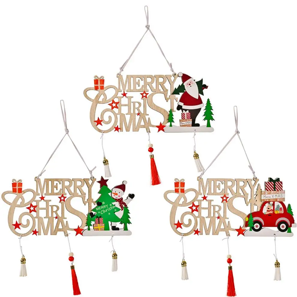 KRAFF RTS 2022 New Product New Year Decoration Wooden Christmas Ornament Christmas Tree Hanging Pendant for decor
